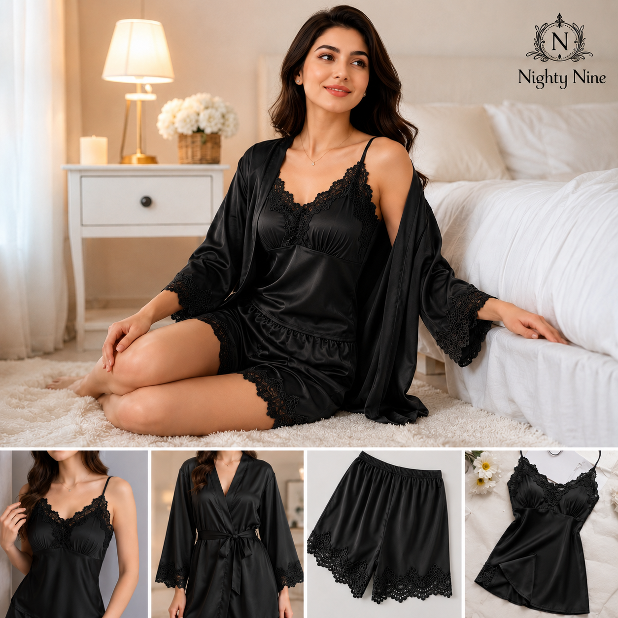 5Pcs Imported Nighty | High Quality Silk Night Wear | Honeymoon Bridal ...